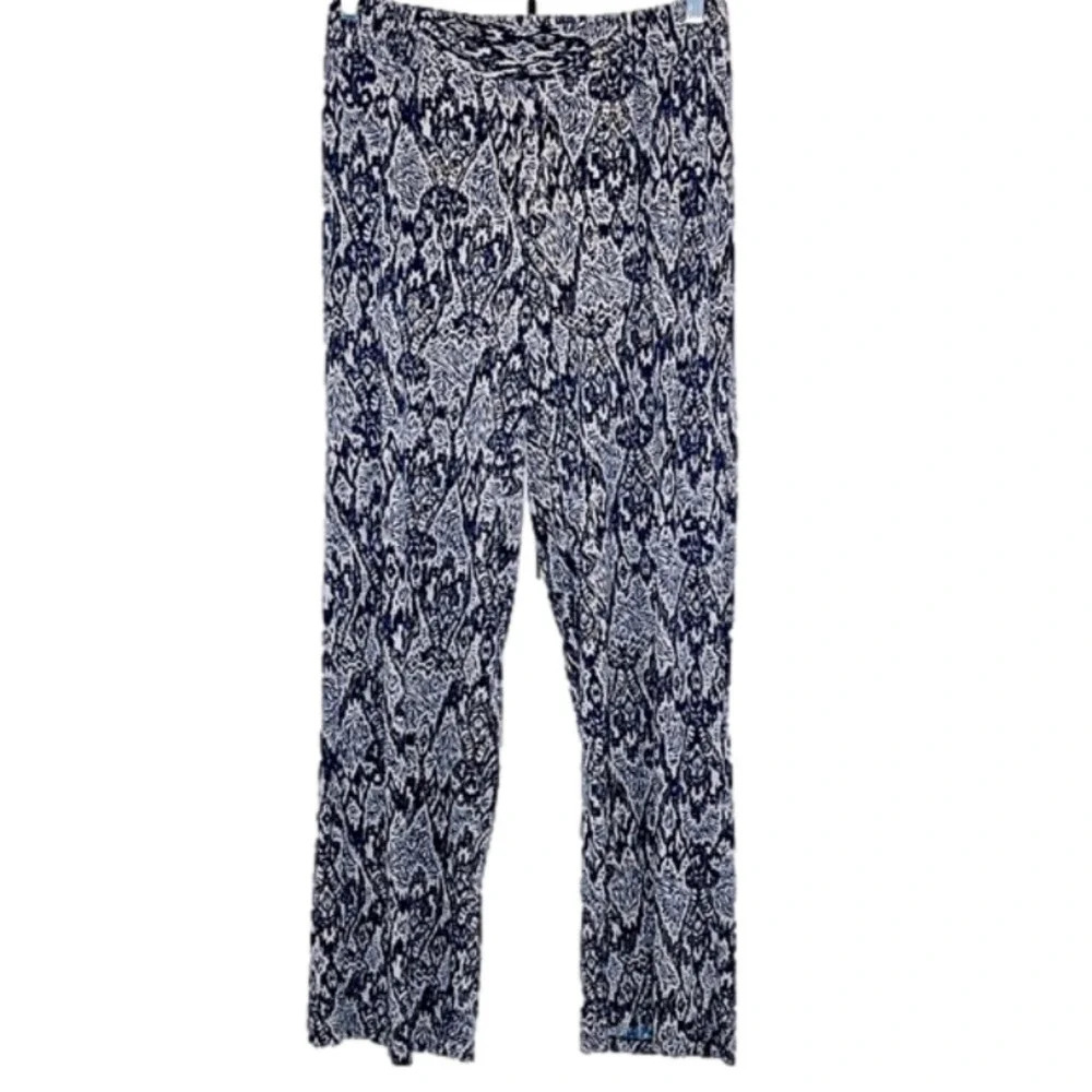 Iman M/L patterned pants stretchy waist comfy lightweight business casual pants